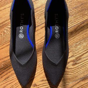 Black Pointed Rothy Flats 10.5